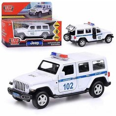 Технопарк Машина JEEP Wrangler Sahara Полиция 12 см, металл SАНАRА5D-12РОL-WН