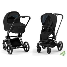 Универсальная коляска Cybex Priam IV 2 в 1, onyx black/matt black, цвет шасси: Black-Matt