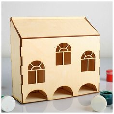 Заготовка для декупажа "Чайный домик низкий" 3 секции 25 х 8 х 23 см Нет бренда