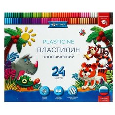 Пластилин GLOBUS «Классический», 24 цвета, 480 г + 4 стека Глобус