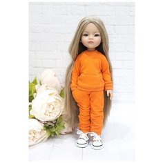 Комплект одежды и обуви для кукол Paola Reina 32 см (костюм и кеды), оранжевый, цветочный принт Favoridolls
