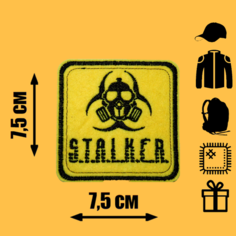 Нашивка на одежду, патч, шеврон "S.T.A.L.K.E.R." 7,5х7,5 см Vychivka 55