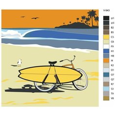 Картина по номерам V-943 "Серфинг. Чайки Волны Серф", 80x80 см Brushes Paints