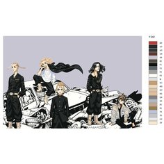 Картина по номерам Y-242 "Аниме токийские мстители" 50х70 Brushes Paints