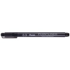 Pentel Линер Pointliner, 0.3 мм, S20P, черный цвет чернил, 12 шт.