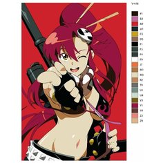 Картина по номерам V-418 "Аниме: Гуррен-Лаганн (Gurren-Lagann). Ёко (Yoko Littner)", 60x90 см Brushes Paints