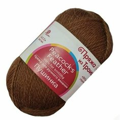 Пряжа из Троицка Пушинка, 50% козий пух 50% шерсть, цвет Светлый коричневый (416), 50г/225м х 5 мотков Троицкая камвольная фабрика