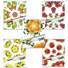 Тетрадь 48 л, HATBER, клетка, мелованная картонная обложка, "Фруктовая мозаика", 48Т5B1, T115398