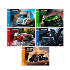 Альбом для рисования 24 л. Хатбер спираль "World of motors" 24А4Всп перфорация на отрыв, ассорти (5/ Hatber