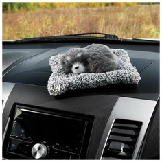 Игрушка на панель авто, собака на подушке, серый окрас NO Name