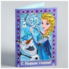 Disney Алмазная мозаика на открытке "С Новым годом" Холодное сердце
