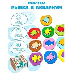 Сортер «Рыбка в аквариуме», 20 деталей Rugo