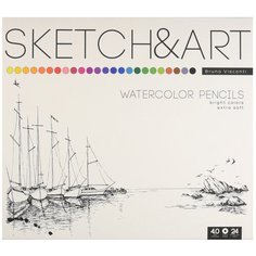 Скетч карандаши акварельные "SKETCH&ART" 24 ЦВ. в металлической коробке, Арт. 30-0045 Bruno Visconti