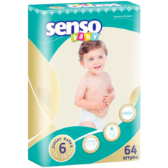 Подгузники Senso baby 6 Extra (15-30 кг) 64 шт