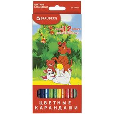 BRAUBERG Карандаши цветные brauberg my lovely dogs , 12 цветов, заточенные, картонная упаковка, 180531, 6 шт.