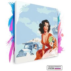 Картина по номерам на холсте Девушка с апельсинами, 80 х 80 см Красиво Красим