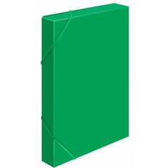 Папка-короб на резинке Бюрократ -BA40/07GRN пластик 0.7мм корешок 40мм A4 зеленый