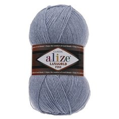 Пряжа Alize Lanagold Fine (Ланаголд Файн) 221 светлый джинс 49% шерсть, 51% акрил 100г 390м 5шт