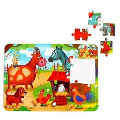 Puzzle Time Пазл в рамке «На ферме», 34 детали + раскраска
