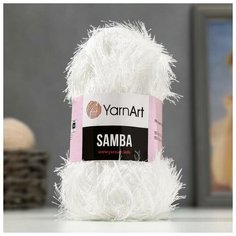 Пряжа "Samba" 100% полиэстер 150м/100гр (01 белый) Yarn Art