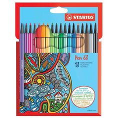 Фломастеры "Pen 68", 18 цветов Stabilo