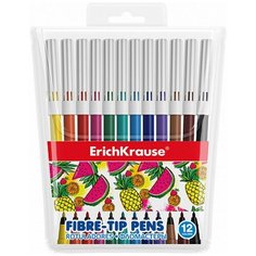 Фломастеры 12 цветов ErichKrause Washable, смываемые, европодвес