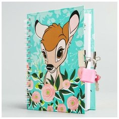 Записная книжка на замочке А6 "Бэмби", Disney, 50 листов