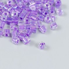 Бисер стекло 6/0 "Кубик. Полупрозрачный. Сиреневый" 10 гр No Brand