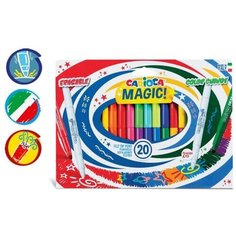 Фломастеры меняющие цвет/стираемые 18+2 цветов Carioca Magic Markers, 1,0 - 5,0 мм, смываемые, суперяркие, европодвес