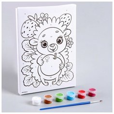 Картина по номерам "Весёлый ёжик" 21х15 см Нет бренда