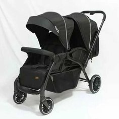 Прогулочная коляска для двойни Luxmom T19 "Лицом вперед" Черный. СН