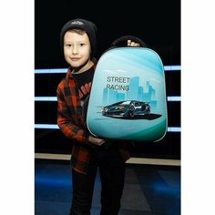 Ранец школьный №1 School Easy Real racing, анатомический, черный с двумя отделениями