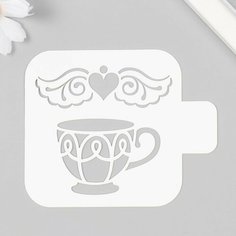 Трафарет "Чашка" 9х9 см No Brand