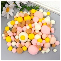 Декор для творчества "Помпончики. Цыпа" d=1-3 см набор 135 шт