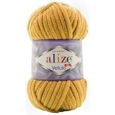 Пряжа Alize Velluto горчица (02), 100%микрополиэстер, 68м, 100г, 2шт