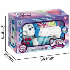 Бластер Unicorn голубой с мягкими пулями (9 шт) в коробке Китай