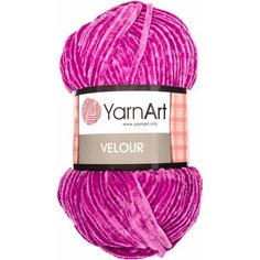 Пряжа YarnArt Velour брусничный (855), 100%микрополиэстер, 170м, 100г, 5шт