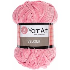 Пряжа YarnArt Velour пыльная роза (862), 100%микрополиэстер, 170м, 100г, 3шт