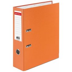 Папка-регистратор BRAUBERG с покрытием из ПВХ 80 мм с уголком оранжевая (удвоенный срок службы), 4 шт