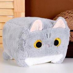 Мягкая игрушка «Котик-кубик», 18 см, цвет серый Noname