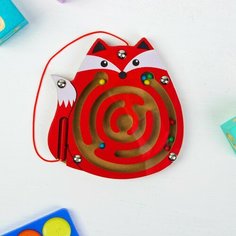 Развивающая игрушка из дерева "Магнитный лабиринт - Лиса", для детей Нет бренда