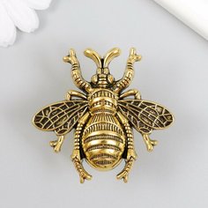 Ручка для шкатулки металл "Пчела" состаренное золото 5,6х5,9х2,9 см Россия