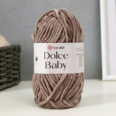 Пряжа "Dolce Baby" 100% микрополиэстер 85м/50 гр (754 серо-бежевый) Россия