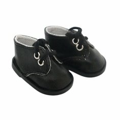 Обувь для кукол, Ботинки на шнурках 5 см для Paola Reina 32 см, Berjuan 35 см, Vidal Rojas 35 см и др, черные матовые Favoridolls
