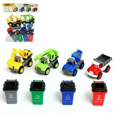 Набор машин «Спецтехника», с сортировочными контейнерами, инерция