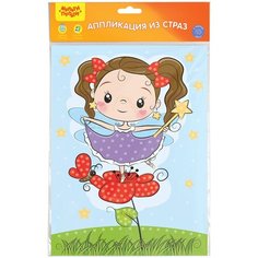 Комплект 5 шт, Аппликация из страз Мульти-Пульти "Фея", 21*29.5см, с раскраской, европодвес