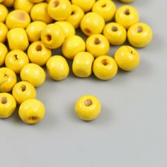 Бусины для творчества дерево "Жёлтые" d 0,8 см набор 20 гр Top Market