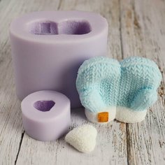 Силиконовая форма для мыла, Варежки с сердечком(2 формы в комплекте) Helena Mold