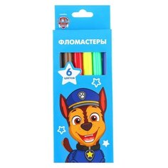 Фломастеры, 6 цветов, в картонной коробке, Paw Patrol