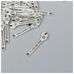 Декор металл для творчества "Разводной ключ" серебро G057B855 набор 25 шт 2,3х0,6 см Арт Узор